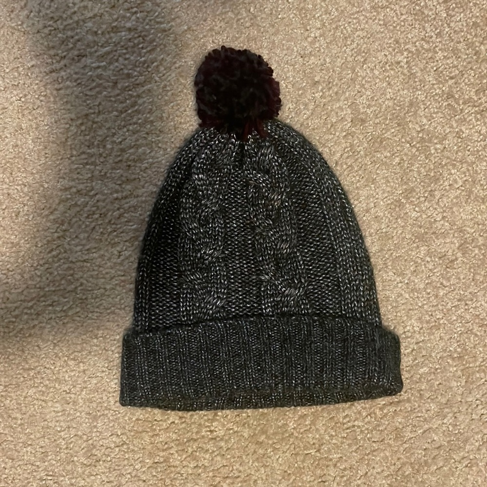 Beany with cute puff ball